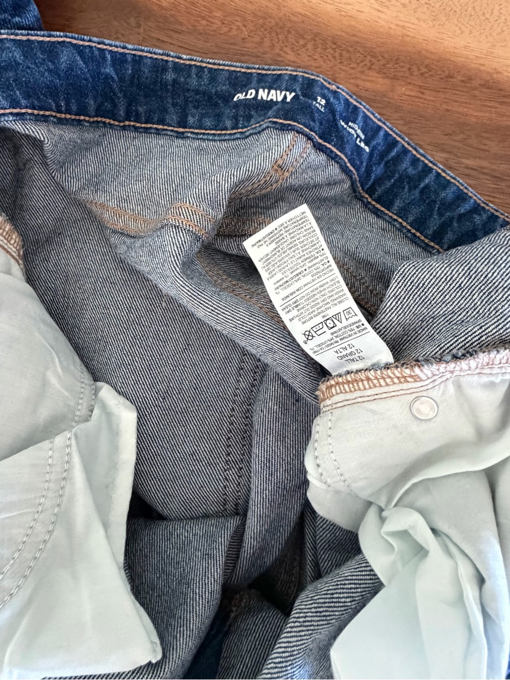 Old Navy 12 Tall Mid Rise Wide Leg Women's Blue Jeans - Picture 8 of 8
